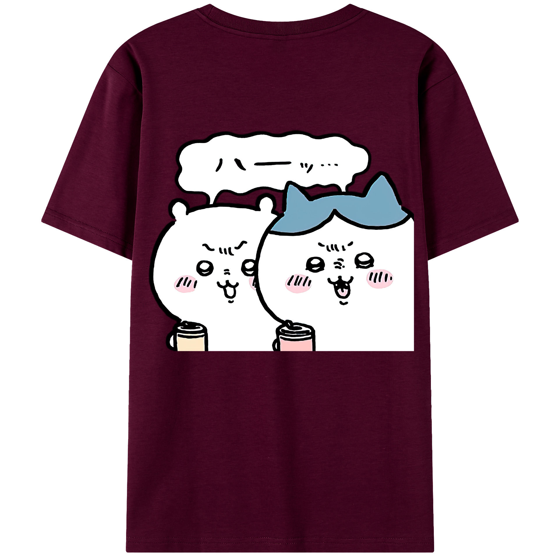 （画像用） ちいかわ ハチワレ Chii-kawa hachiware レディース半袖Tシャツ(バックプリント)